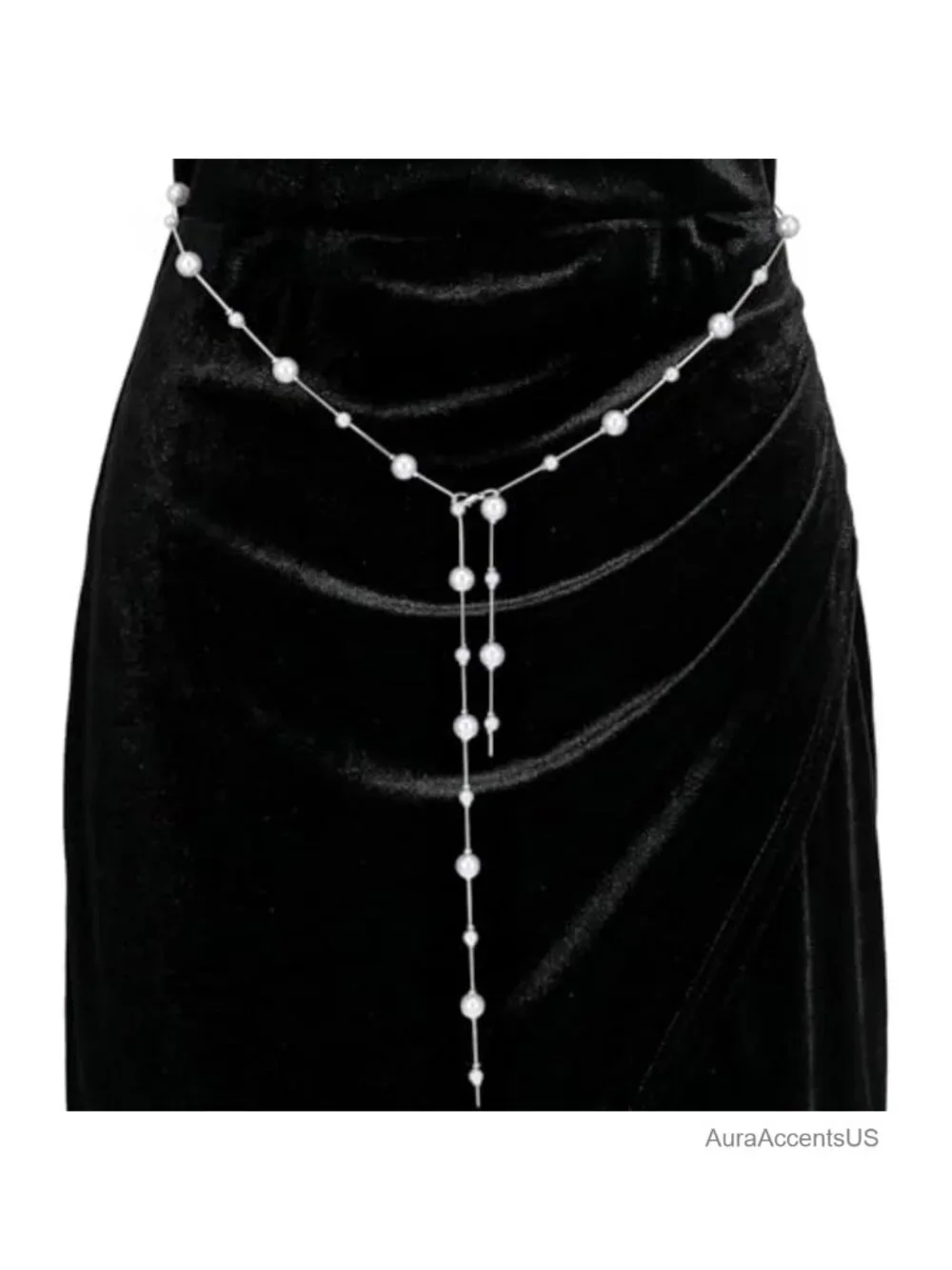 Pearl Waist Chain Belt - Adjustable Stainless Steel